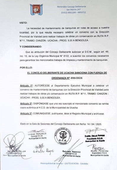 1a HCD convenio banquina