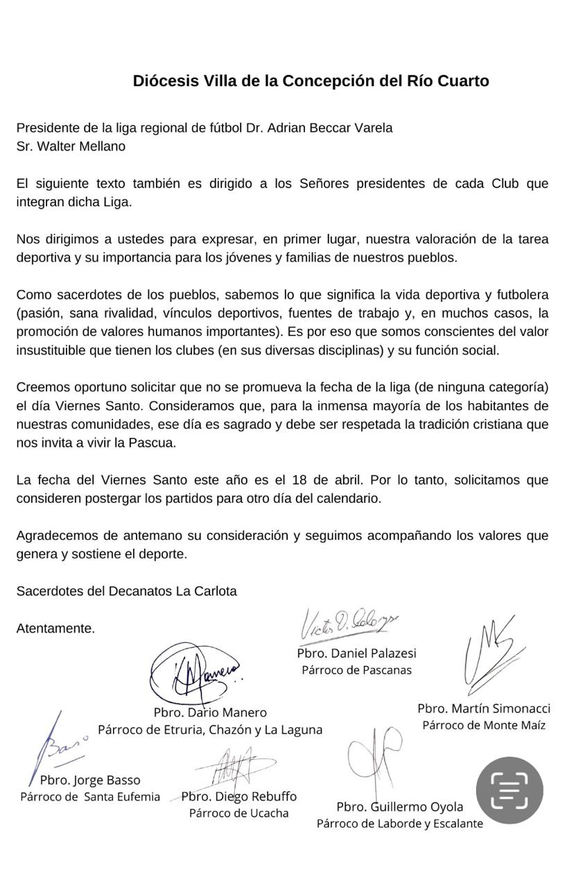 4 CARTA A LA LIGA VIERNES SANTO