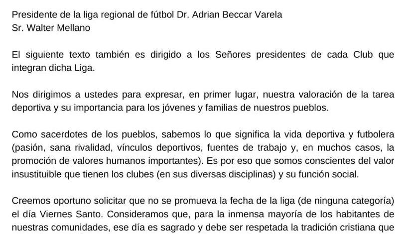 4 CARTA A LA LIGA VIERNES SANTO 2