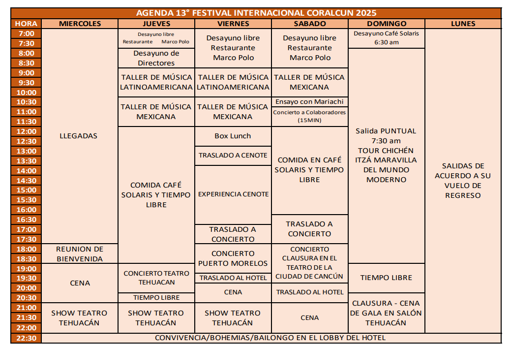 Agenda CORALCUN